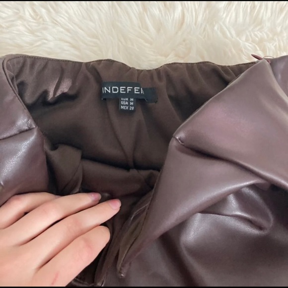 Tops | Nwt Indefeir Studios Faux Brown Leather Bodysuit Size M | Poshmark